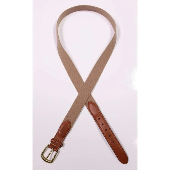 Torino Made in USA Light Brown Canvas-Leather Men's Belt 44 - Picture 3 of 7